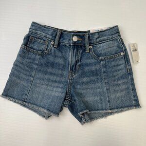 Old Navy Short Girl 8 Youth Denim Jean Adjustable Waist Zip 22x3 Raw Hem Core Ne